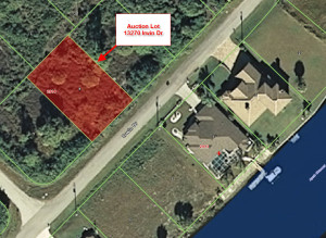 Prime lot across street from expensive waterfront homes.